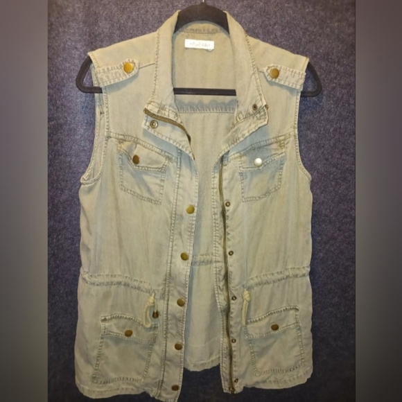 Altar'd State Utility Outerwear Vest Green Large Women's Sleeveless Pockets - Picture 4 of 12